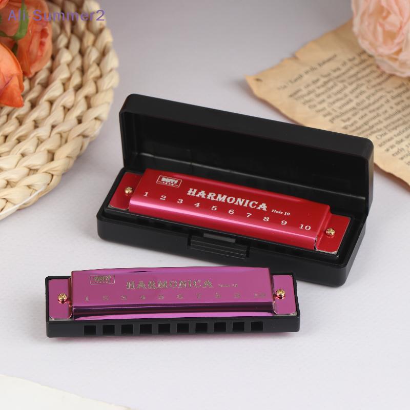 {Summer2} {Summer2} Harmonica Key Of C 10 Hole Diatonic Harmonica C With Case For Beginner Students Kids Gift BLUES With Case