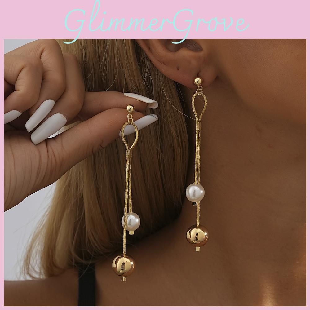 Trend 2023 New Asymmetrical Pearl Earrings Gold Design Plated