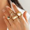 Ingemark 5Pcs/Set Trendy Creative Irregular Smooth Curved Ring for Women Punk Hip-Hop Metal Geometric Chic Rings Party Jewelry
