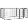 Vidaxl Kojec Dla Psa, 16 Paneli, Czarny, 50X100 Cm, Stal