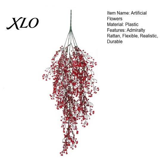 DIY Spring Festival Party Supplies Artificial Hanging Red Admiralty Rattan, Realistic Simulation Plant, Decoration Flexible Bendable Winter