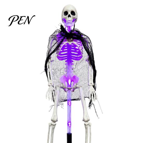 Halloween Party Supplies 2Pcs Solar Skeleton Yard Stake, LED Garden Lights, Waterproof Ornaments Realistic Skull Figurines for Outdoor Lawn