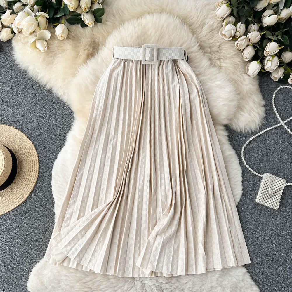 Mid-Length Skirt Women's Autumn Popular Skirt Pleated Skirt