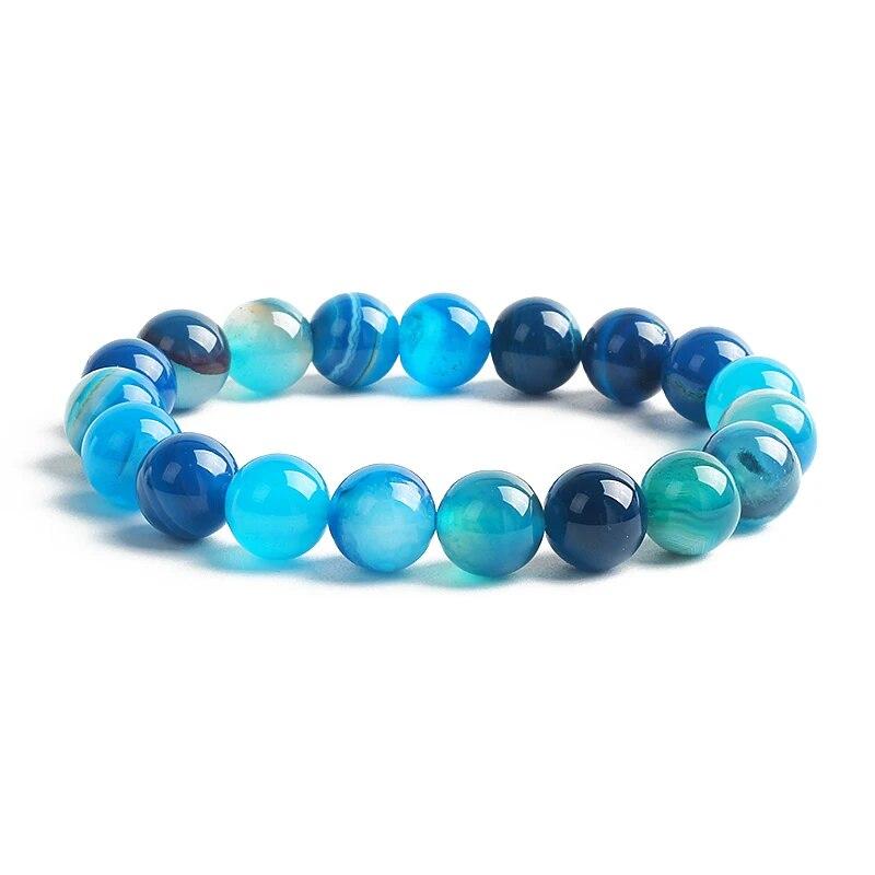 10MM Natural Stone Beads Bracelet Men 8MM Reiki Tiger Eye Agates Quartz Beaded Bracelets for Women Elastic Rope Handmade Jewelry