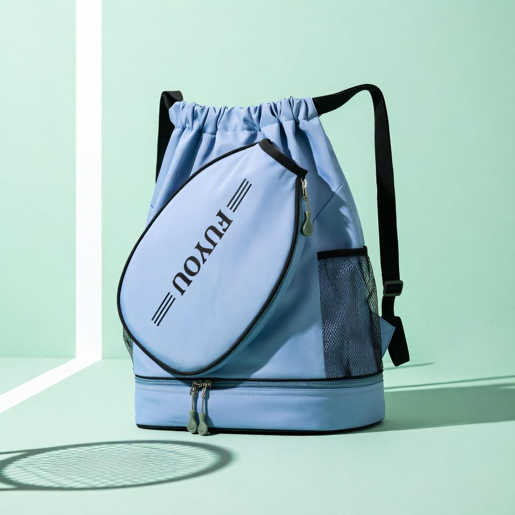 Large-Capacity Drawstring Badmint Bag with Shoe Compartment Design, Backpack, Outdoor Workwear Style, Computer Bag, Student School Bag