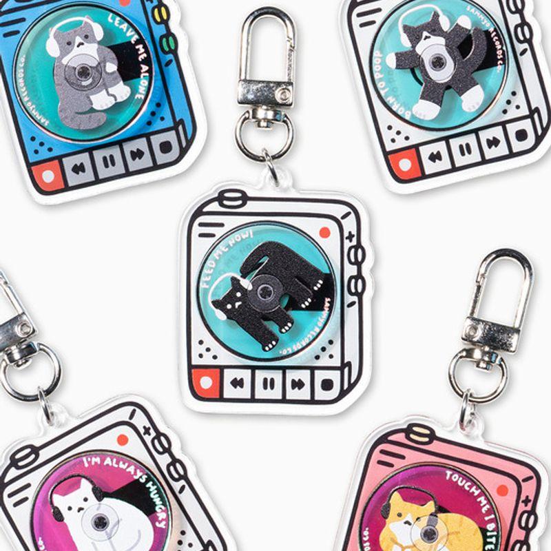 

Sammyostore Cat Music Box Keychains (5 types) white cat