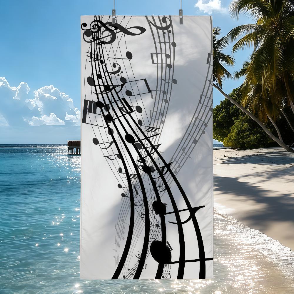 Musiknoten Klaviertasten Handtuch Schnelltrocknende Strandhandtücher Sind Geeignet Für Schwimmbäder Camping Yoga Und Das Fitnessstudio