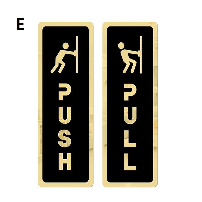 

2 Pcs/set Push & Pull Window Door Sticker Acrylic Sliding Door Logo Sticker Shop Hotel Business Cafe Sign Restaurant Pull Sticke