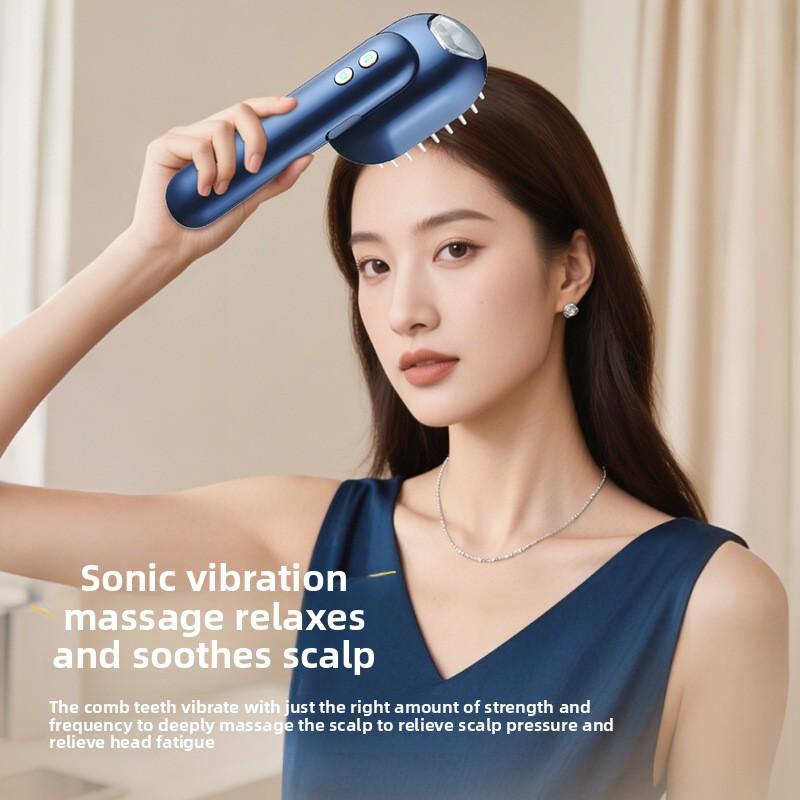 Nuevo Peine de Masaje Inteligente para el Cuero Cabelludo Tratamiento con Aceite Esencial Cuidado del Cabello con Niebla Masaje Vibratorio Cuidado del Cuero Cabelludo Luz Roja Azul