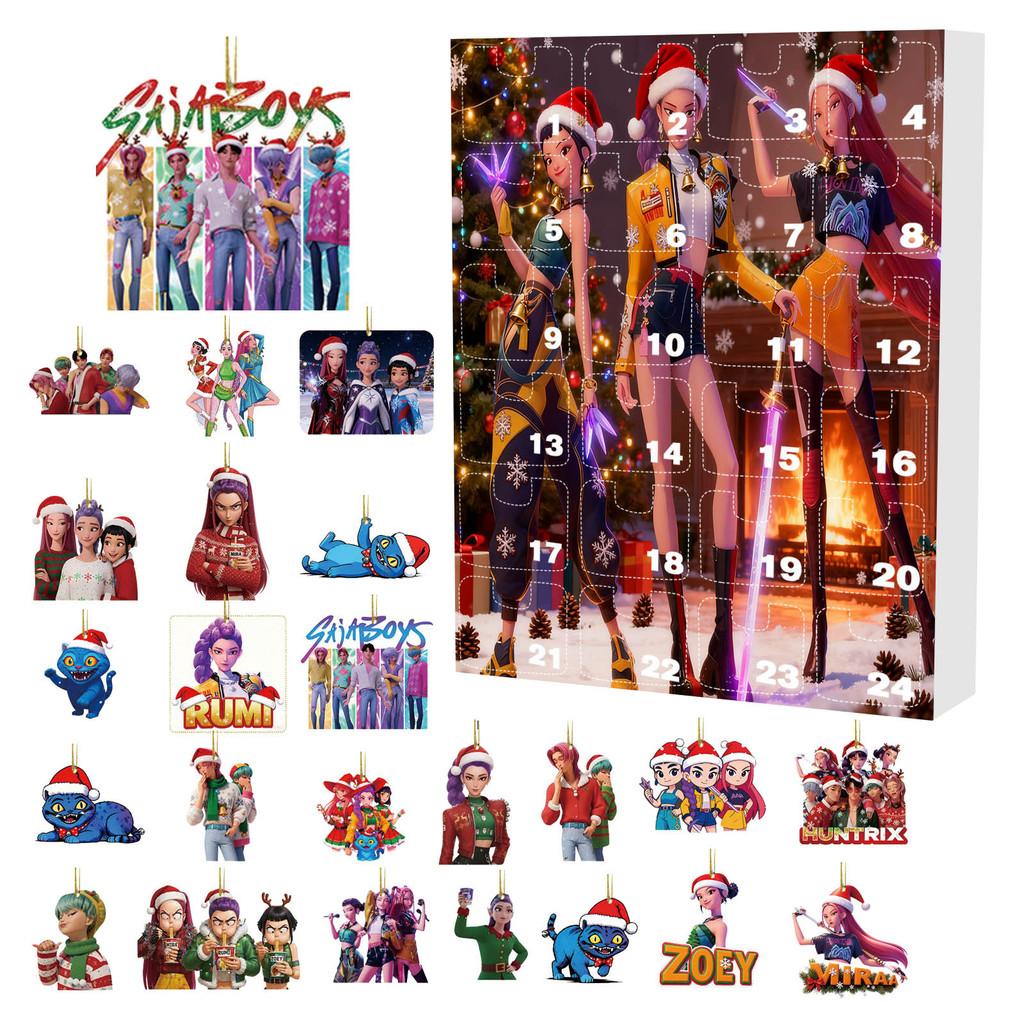 Kpop Demon Hunters Christmas Countdown Calendar Acrylic Wall Hanging Gift For Teens