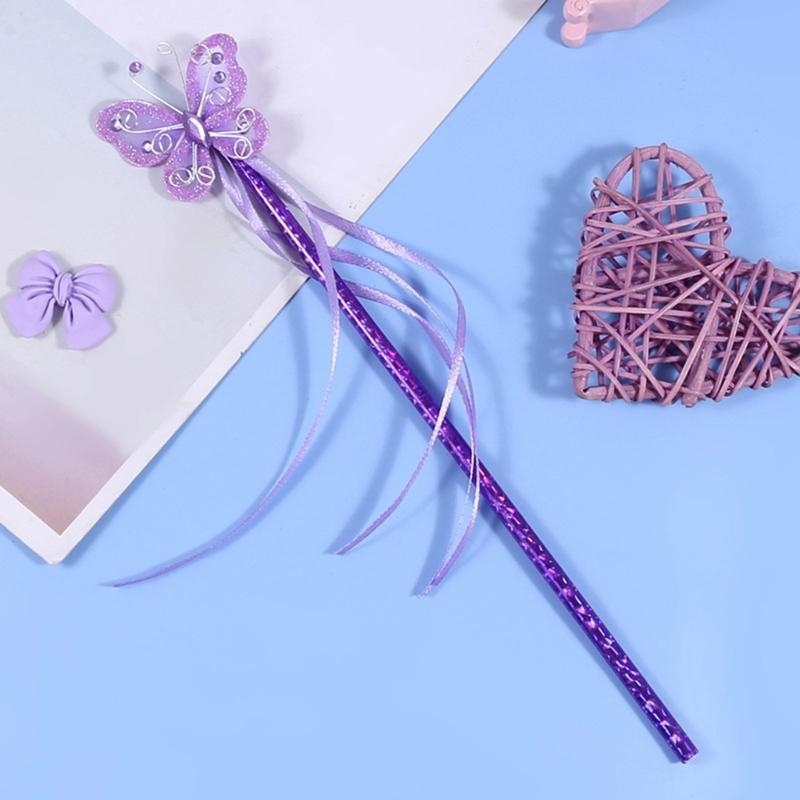 Butterfly Magic Stick Princess Cosplay Props Little Girl Character Costume Accessory for Children Girl Kindergarten