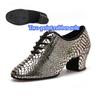 Women's Lady's Girl's Indoor Outdoor Oxford Leather Upper Chunky Heel Sneaker Heel High Ballroom Modern Latin Dance Shoes