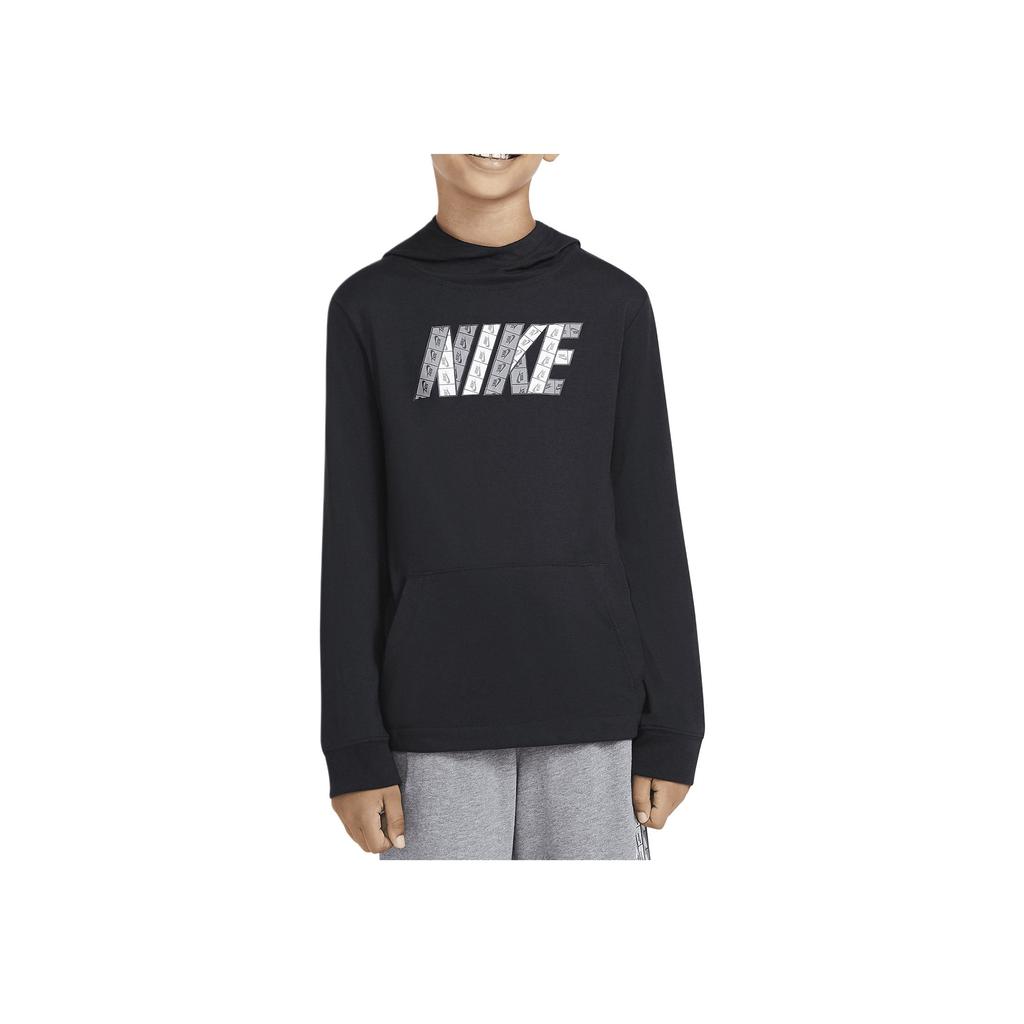 Nike Hoodie Comfortable Versatile Pullover Long Sleeve Kids tops Black CU9163-010