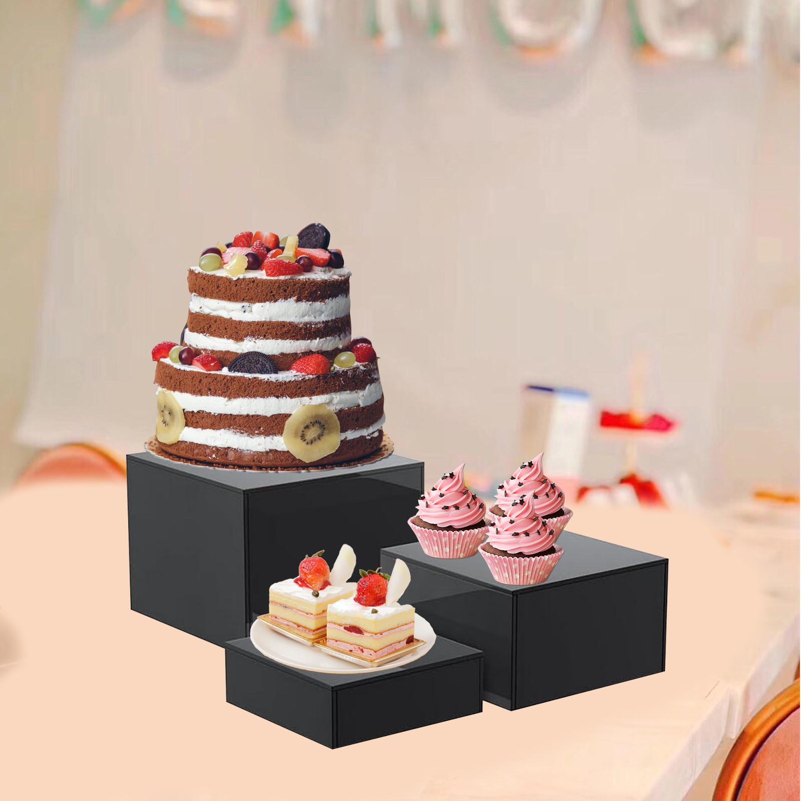 

3 шт. Подставки для фуршета Подставка для еды для фуршетного стола для фигурок Косметика Кекс чёрный