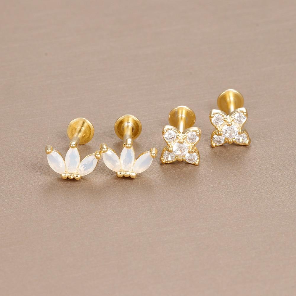 Klasyczny złoty kolor ręka ze stali nierdzewnej wąż stadniny kolczyki dla kobiet mała cyrkonia Punk Helix chrząstka Piercing biżuteria nowość