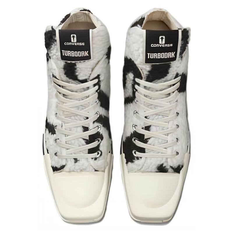 Converse Turbodrk Chuck Taylor All Star 70 Hi Rick Owens Drkshdw Sherpa Zebra Print White Black Unisex