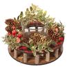 Candlestick with Natural Decorative Elements and Glass Container, 24 Cm