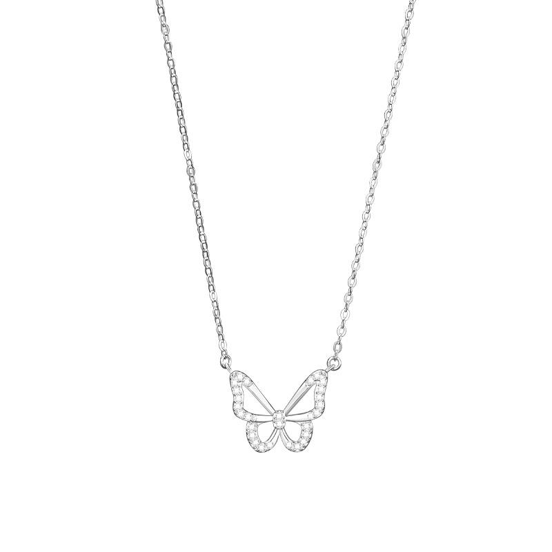 Fashion Trendy Butterfly Necklace Women's Minimalist Niche Ins Collarbone Chain Temperament Collar Pendant Jewelry