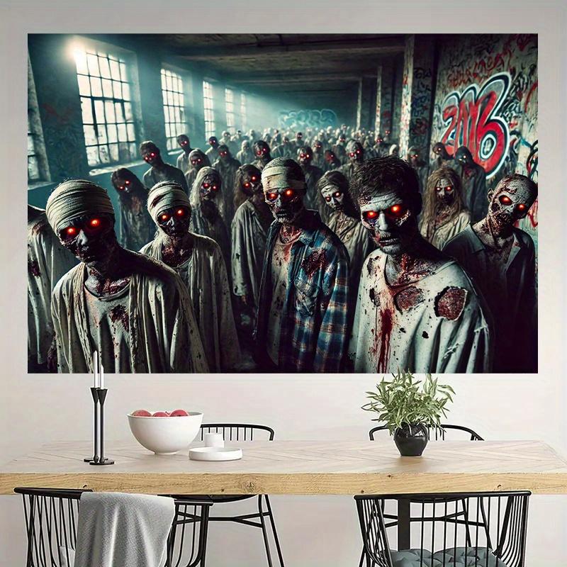 1pc Zombie Outbreak Background Fabric Polyester Wall Hanging Fabric Multi-purpose for Living Room Bedroom Office Home.PMJ