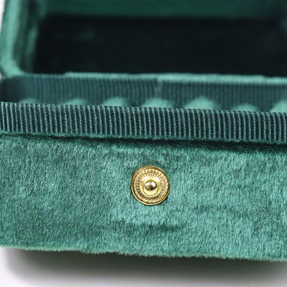 Mini Jewelry Box Plush Velvet Jewelers Packaging Portable Ring Holder  Travel Storage