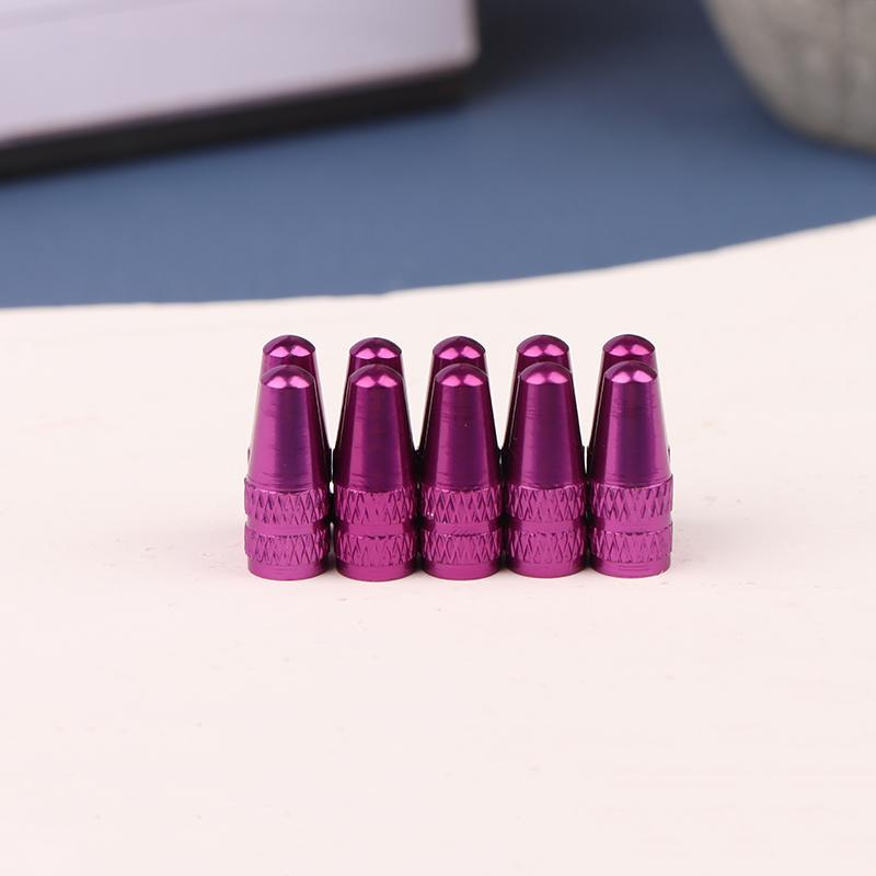 

10Pcs Aluminum Alloy Tire Prest Valve Cap Road Bike Covered Protector Road Tyre Dustproof Bike Presta Valve фиолетовый
