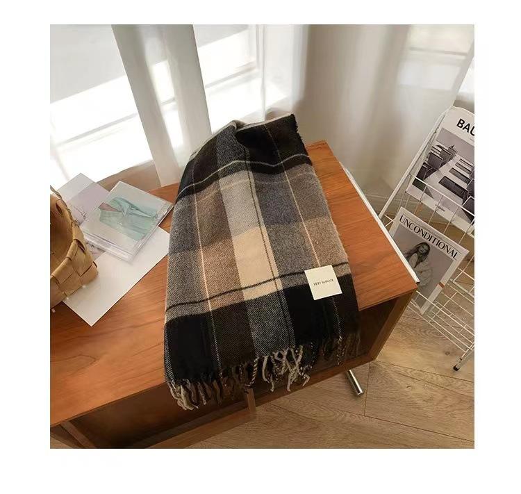 Rainbow Candy Beans Ideas Atmosphere Yarn New Korean Version Scarf Women's Winter Sweet Tassel Warm Imitation Cashmere Scarf