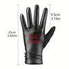 Simple Solid Color Full Finger Mittens Button Thickened Women Leather Gloves Windproof Keep Warm Touch Screen Gloves Outdooor