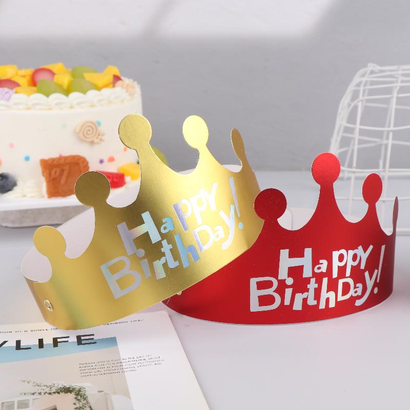25Pcs Creative Happy Birthday Hat Crown Cap Diy Handmade Party Decor Po Prop For Adult Kids Cake Ornament