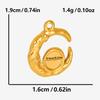 6pcs Real Gold Plated Sun Moon Star Charm Cross Stainless Steel Charms For Jewelry Making Supplies Flower Heart Handmade Pendant