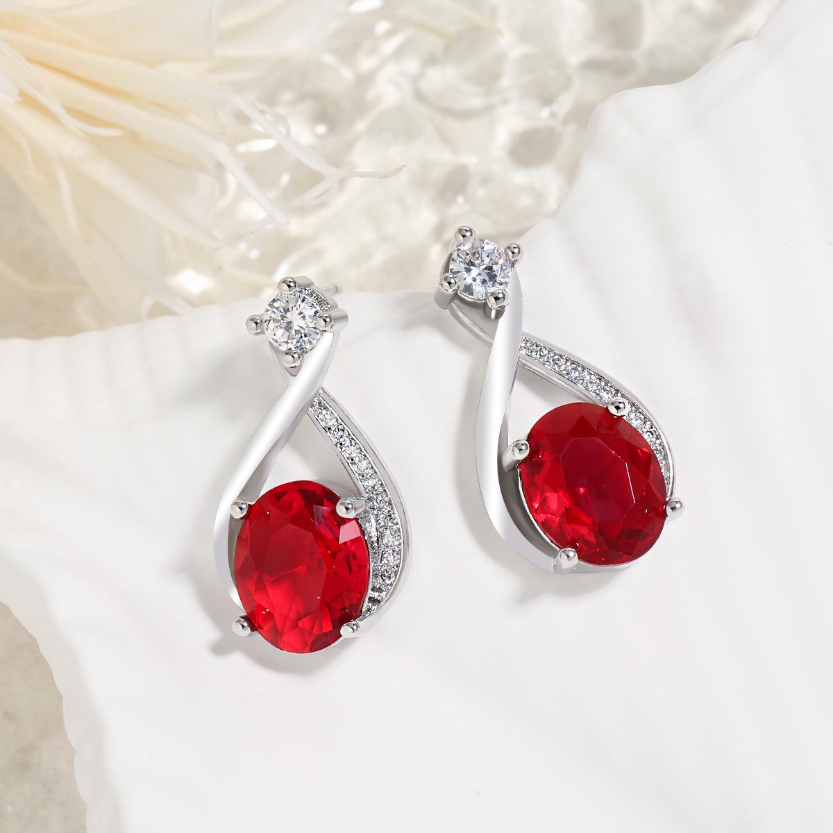 Elegant Irregular S-Shaped Star Stone Earrings with Colored Gem Studs белого золота