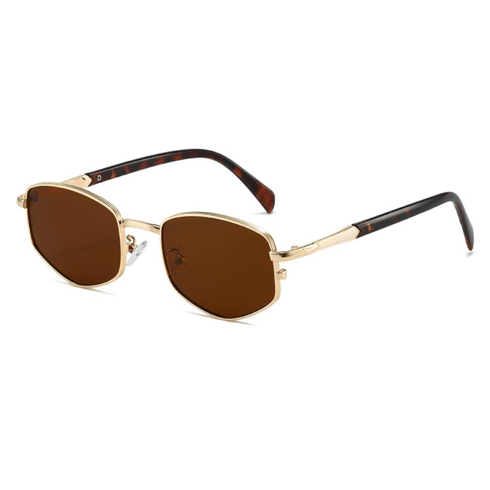 Retro Polygonal Square Metal Men'S Luxury Sunglasses Fashionable Gradient Tone Women'S Sunglasses