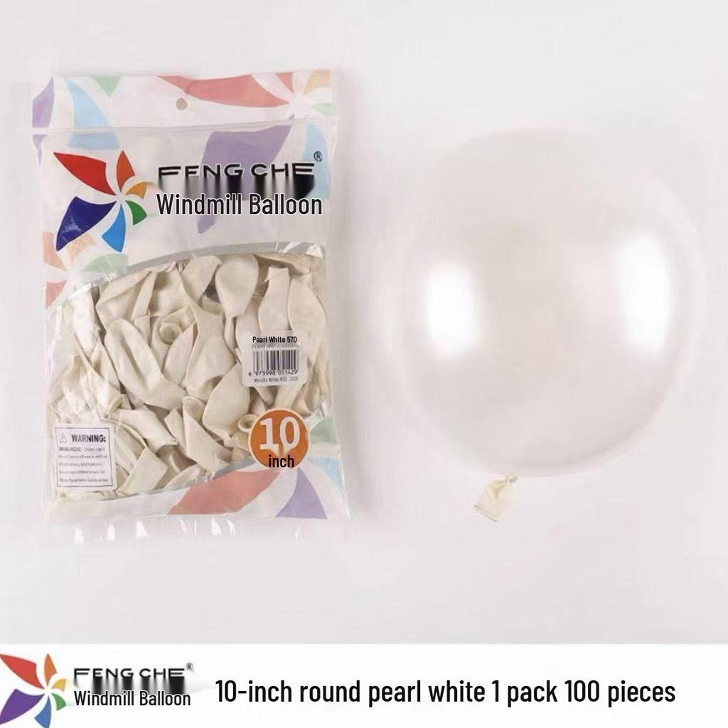 Windmill Pattern 10" Round Latex Balloons - Pack of 100 for Weddings & Birthdays