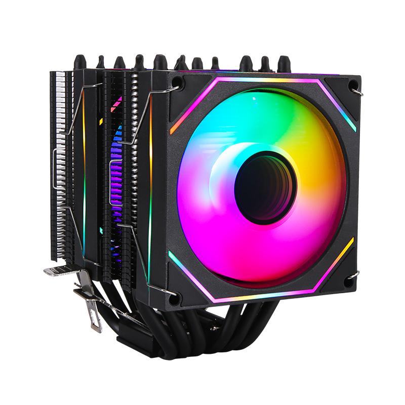 QiuzAim 6 Heat Pipe CPU Cooler Argb 90mm Fan White/Black Themed Radiator Twin Towers install LGA2011 x99 1200 115x 1700 AM4 AM5