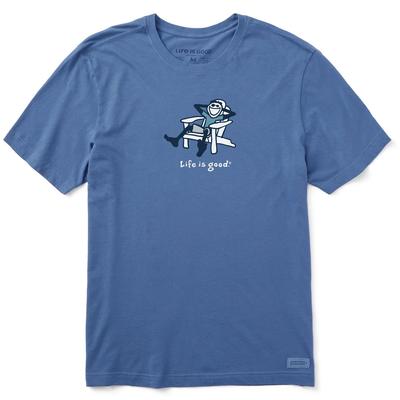 Das Leben ist gut. Herren Adirondack Jake Chill Kurzarm Crusher T-Shirt, Vintage Blau