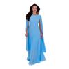 2025 Summer Women's European-American Casual Cape Sleeve Slim Dress