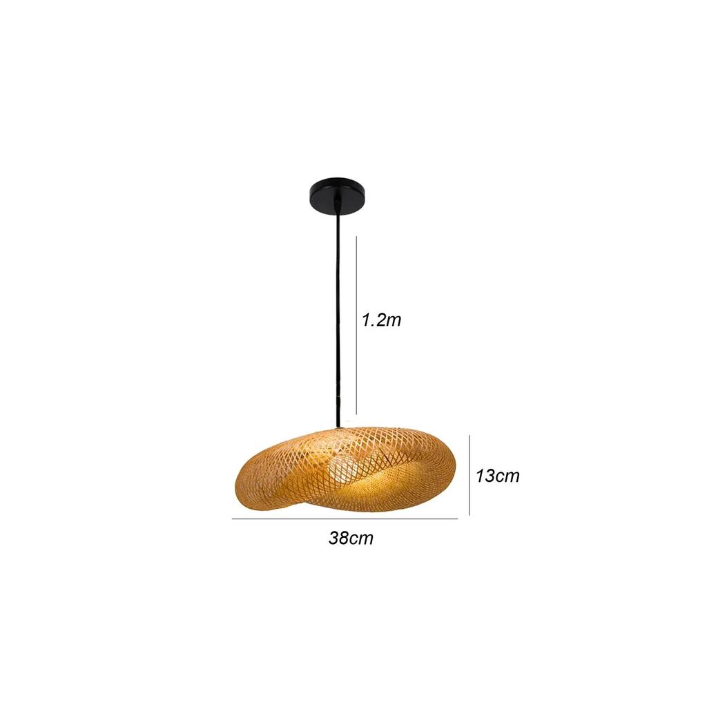 Bamboo Pendant lamo Retro Bamboo Weaving Chandeliers have base Black White Wood Restaurant Lighting Handmade Natural E27 Bulb