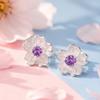 Cherry Blossom Stud Earrings Fashion Simple Design Lightweight Floral Jewelry for Everyday Wear and Casual Occasions