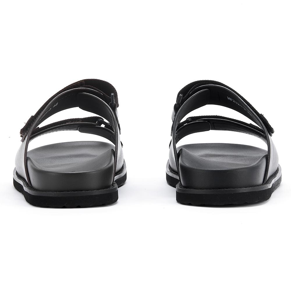 Pantofole di Lusso di Alta Gamma in Vera Pelle Stile Europeo alla Moda per Uomo Antiscivolo Resistenti Estive da Esterno Sandali Piatti con Suola in Eva