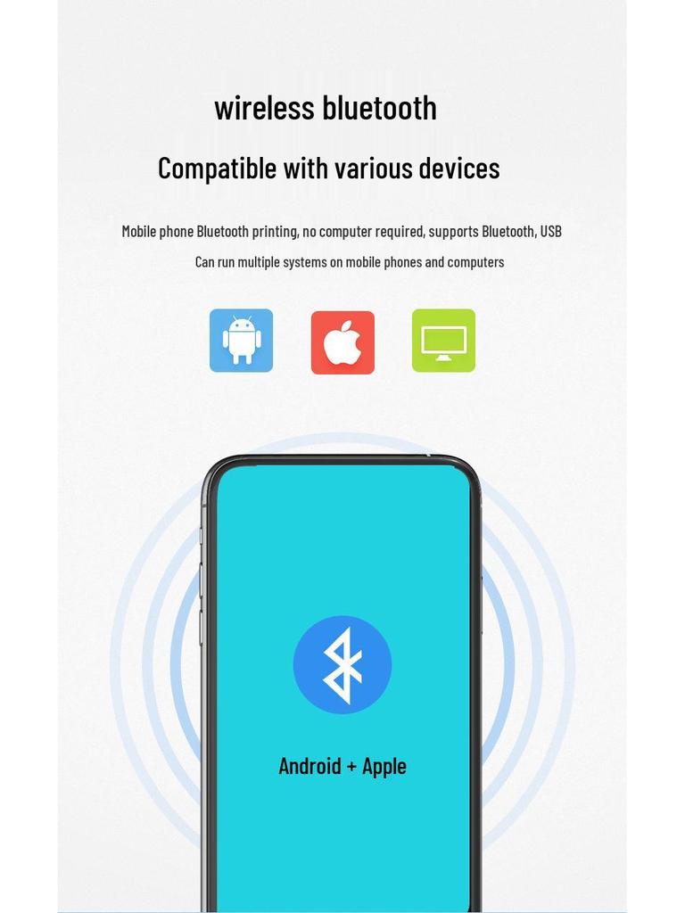Youku TDL407H Portable Wireless Bluetooth 4" Thermal Label Printer