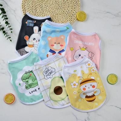 Summer Sleeveless Pet Vest Small Dogs Beach Cat Puppy Clothes Soft Breathable Dog T-Shirts