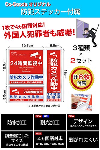 Co-Goods Dummy Camera with Mounting Bracket and Security Stickers (Full Set) - Latest Model Dummy Security Camera (Silver/White)