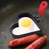 Hjärtformad Omelettform Vikbart Handtag Non-stick Omelettpanna Förtjockat Rostfritt Stål Äggstekt Form Matlagning Frukost