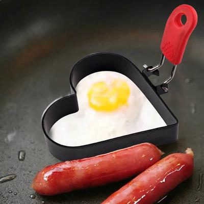 Heart Shaped Omelette Maker Mold Folding Handle Nonstick Omelette Pan Thickened Stainless Steel Egg Fried Mold Cooking Breakfast