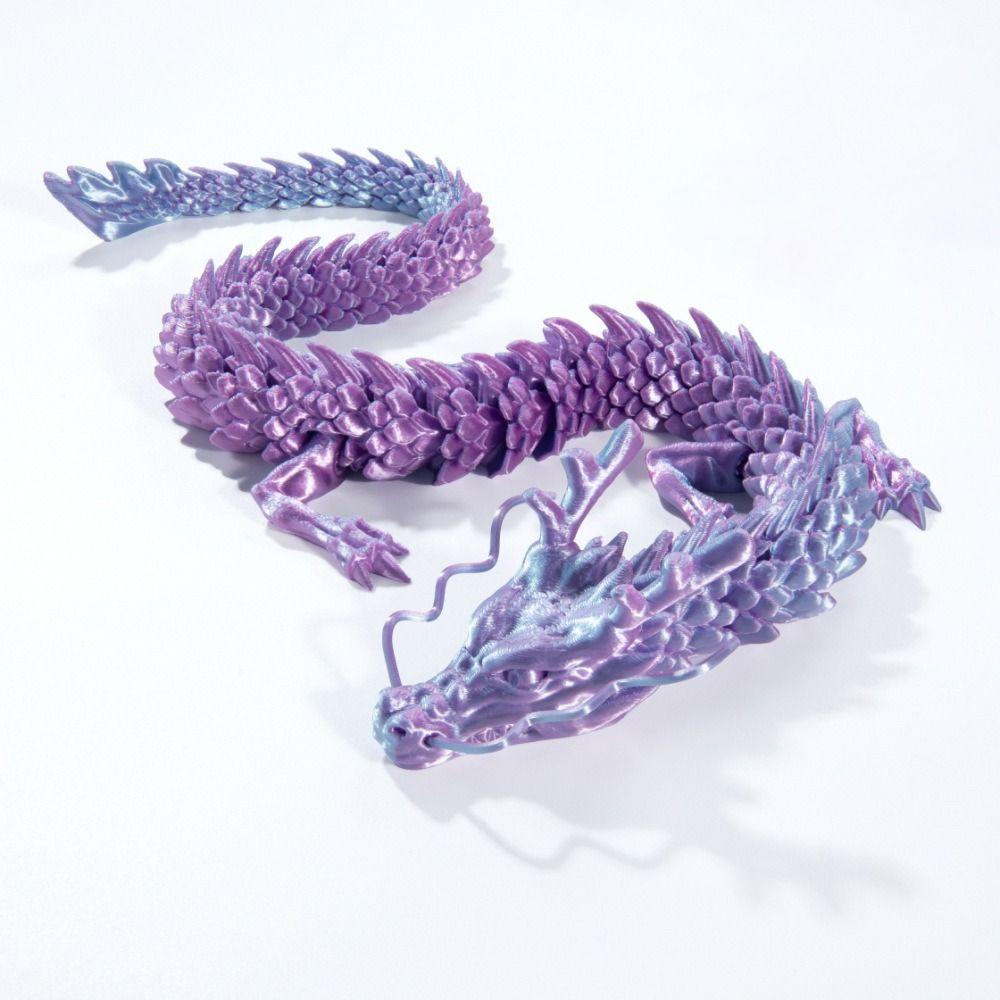 Multicolor 3D Printed Dragon Toy 30/45cm Articulated Chinese Dragon Car Decoration