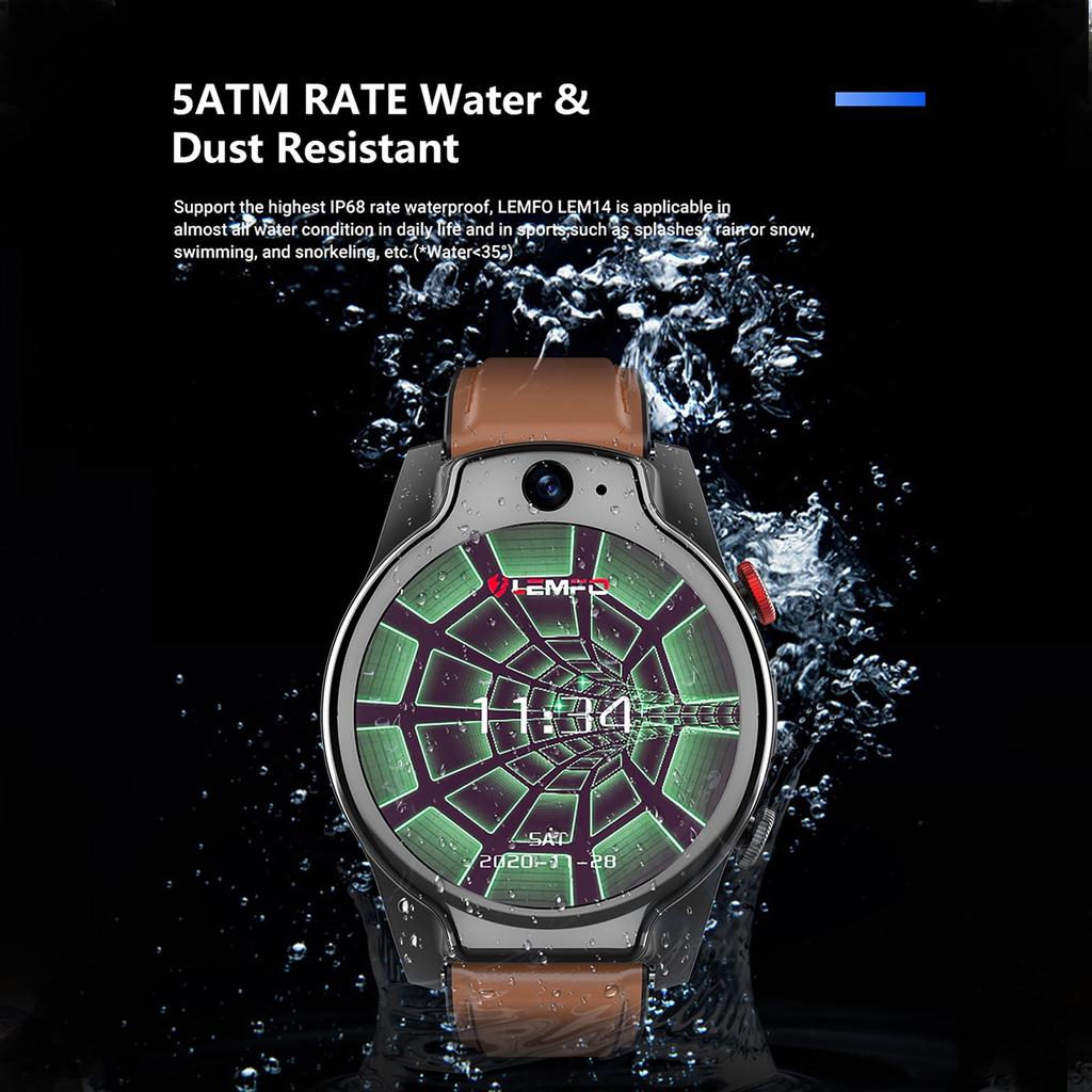 Buy LEMFO LEM14 Smart Watch 4G 5ATM Waterproof Android 10 Helio P22 Chip 4G  64G at affordable prices — free shipping, real reviews with photos — Joom