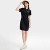 FILA Original Solid Color Comfortable Casual Versatile Polo Collar Short Sleeve Dress Women Dresses Black F51W529316F-BK