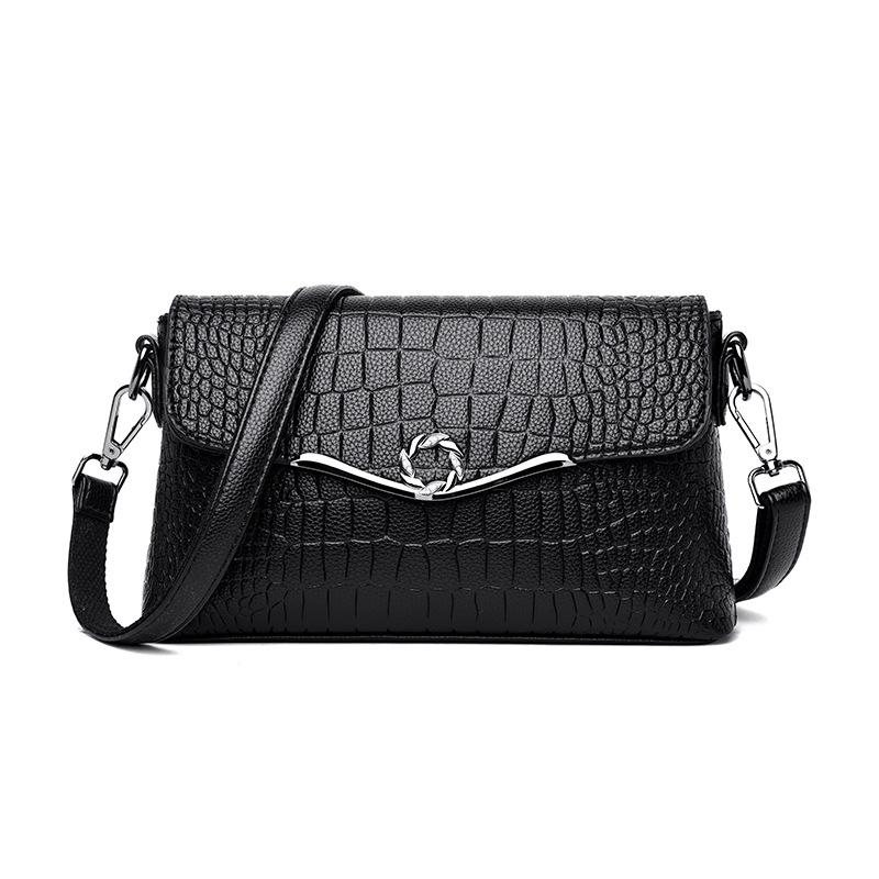 Women Bag Fashion Handbags Crocodile Pattern Shoulder Diagonal Package Middle-aged Bag