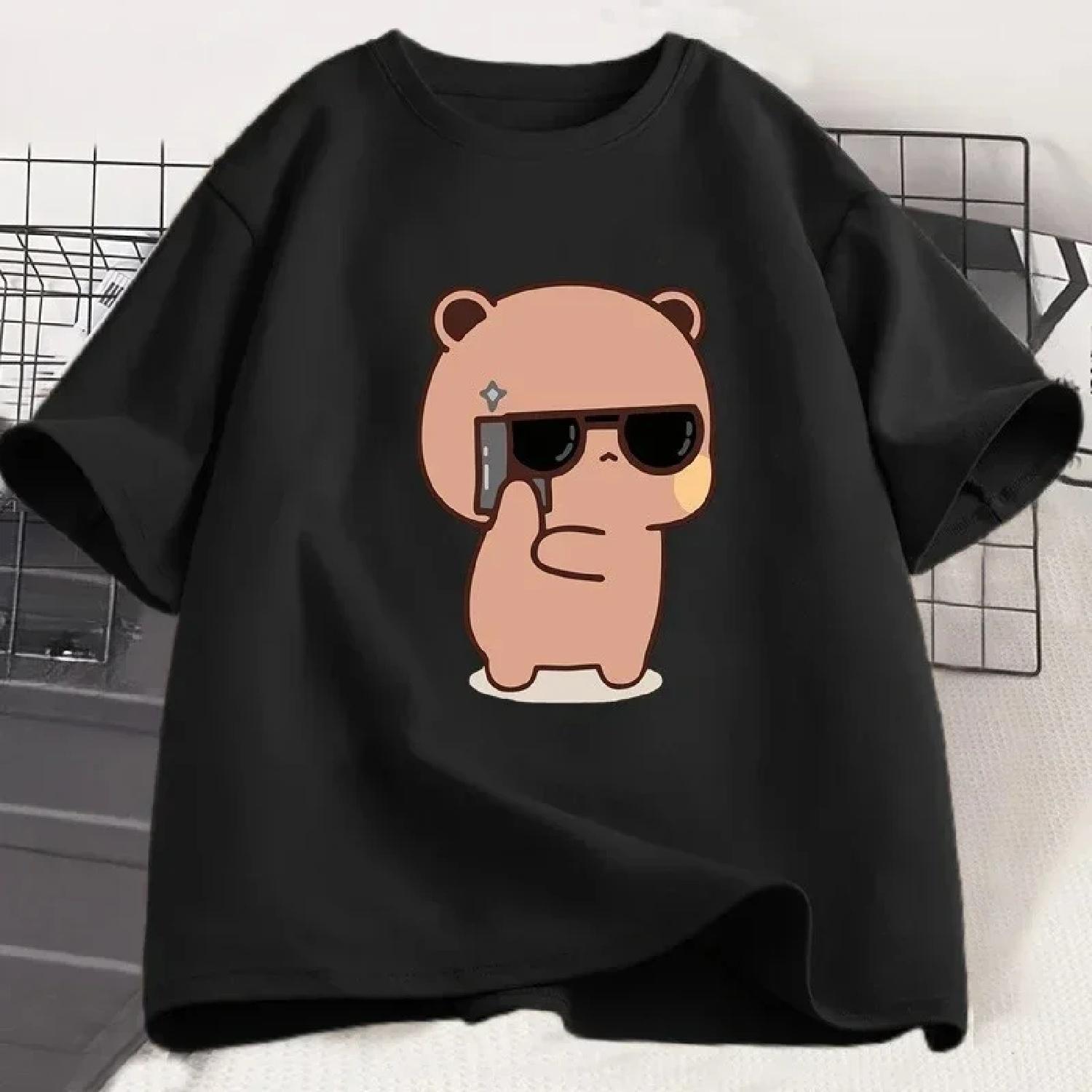 Парные футболки Bubu Dudu Панда - Шпион Активность Любовь Парные футболки Милые Сочетание Хлопковые футболки Женский Подарок на День Святого Валентина S