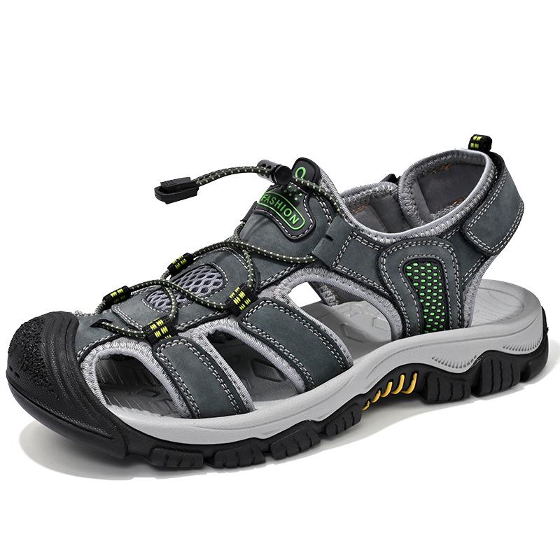 Men s Large Breathable Closed-Toe Summer Sandals for Outdoor and Beach Activities 46 серый