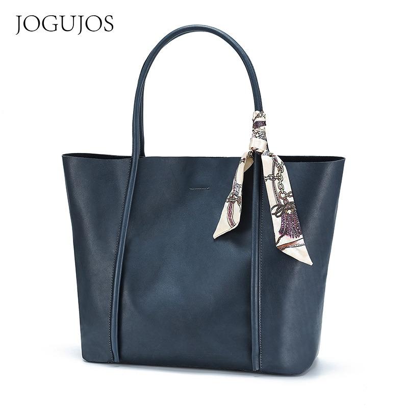 

JOGUJOS кожаная женская сумка большой вместимости ретро сумка под мышкой из кожи растительного дубления на плечо сумочка женская